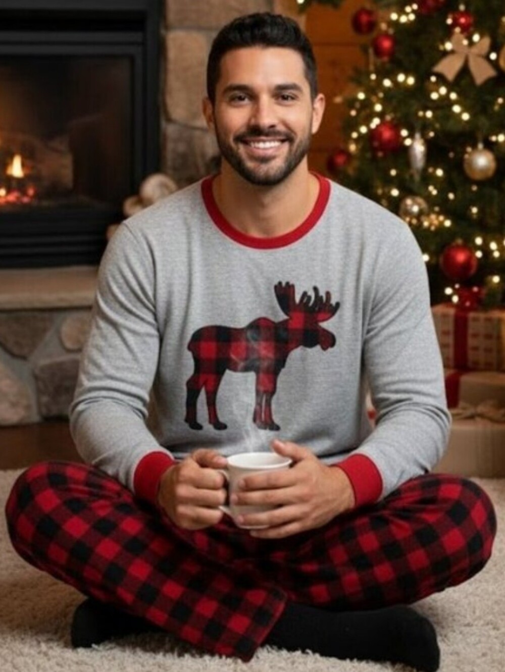 EDDIE BAUER Holiday Moose Plaid Pajama Set Women’s Small Cozy Loungewear - Picture 10 of 12